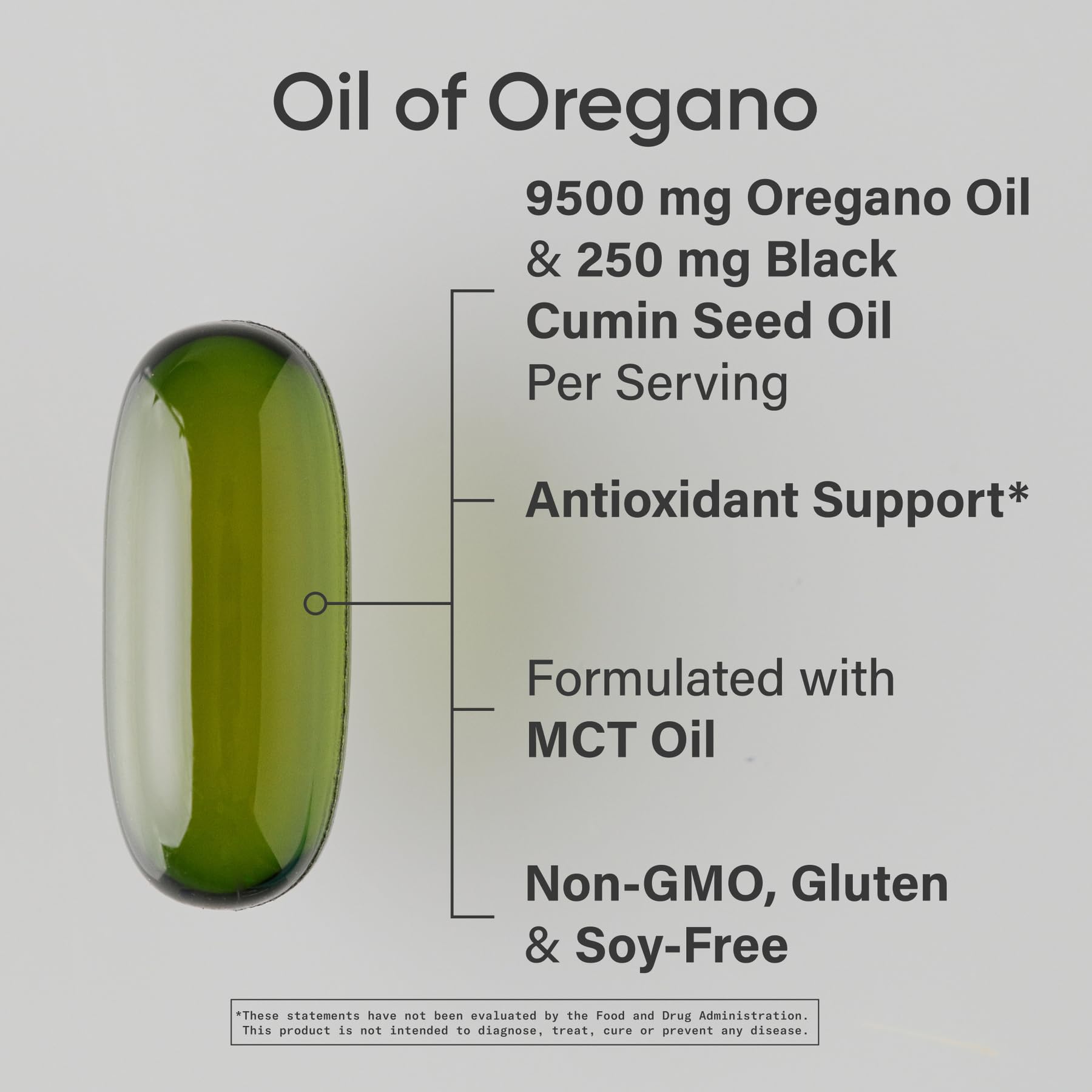 Sports Research softgels showing oregano and black cumin seed oil formula for routine use