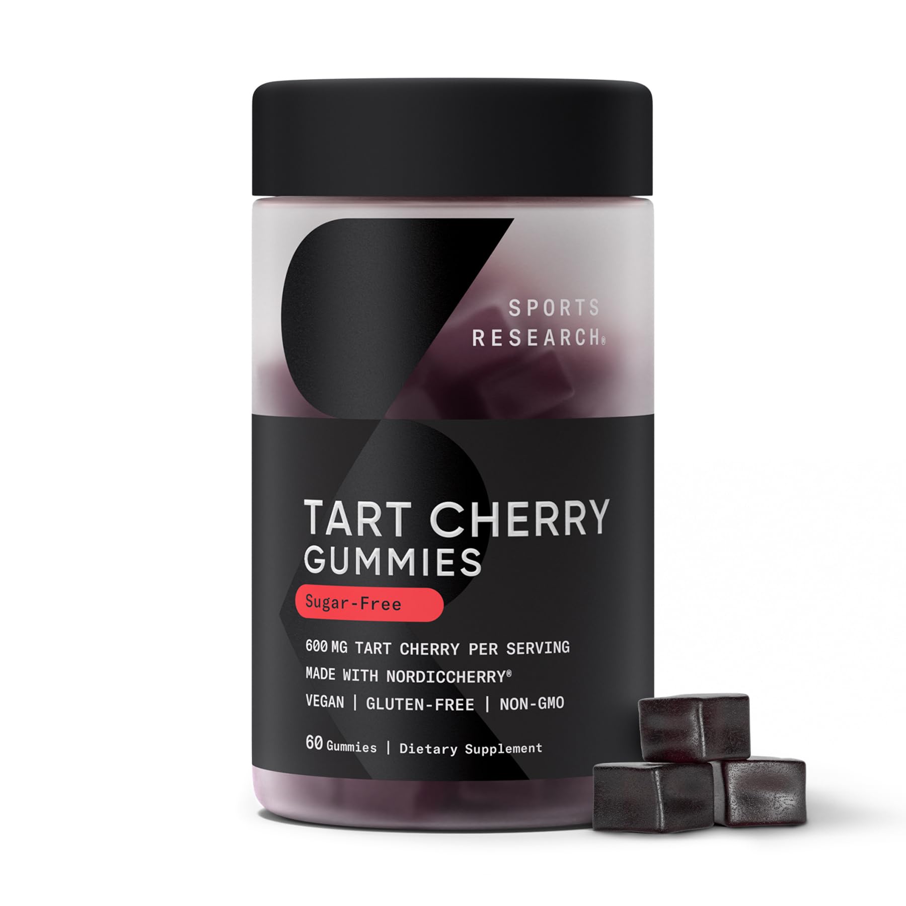 Sports Research Tart Cherry Gummies pack with 60-count bottle for daily use.