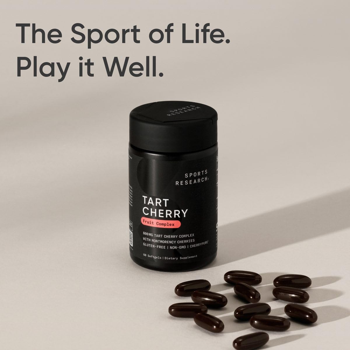 Sports Research Montmorency cherry ingredients shown on packaging for trust.