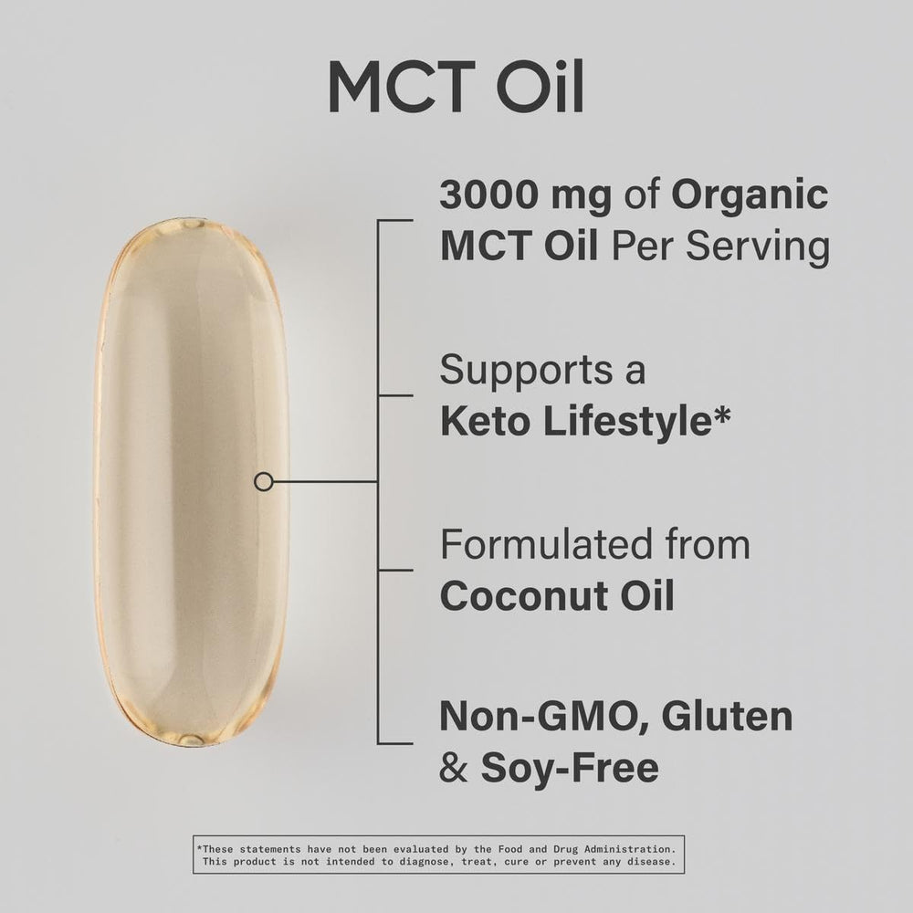Sports Research MCT softgels travel-friendly bottle ideal for keto fueling on the go.