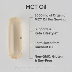 Sports Research MCT softgels travel-friendly bottle ideal for keto fueling on the go.
