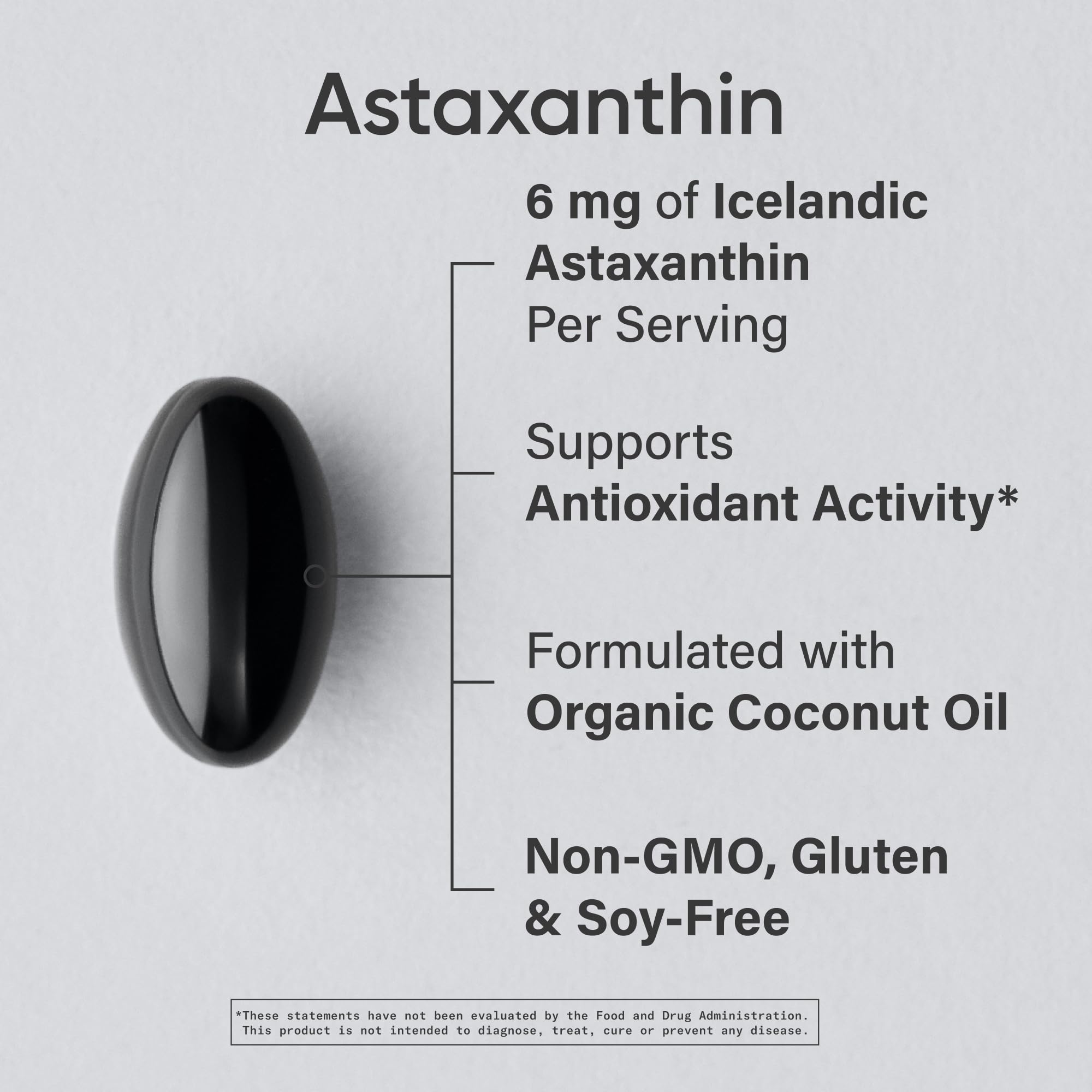 Sports Research astaxanthin softgels close-up showing compact capsules with coconut oil coating.