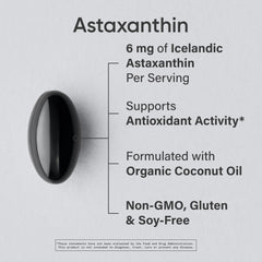 Sports Research astaxanthin softgels close-up showing compact capsules with coconut oil coating.