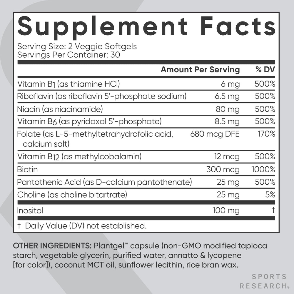 Sunflower lecithin blend featured in Sports Research B-Complex