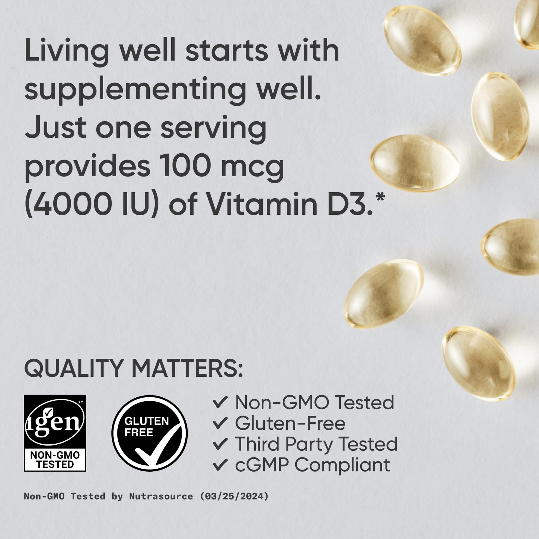 Sports Research Vitamin D3 gluten-free label visible on packaging.