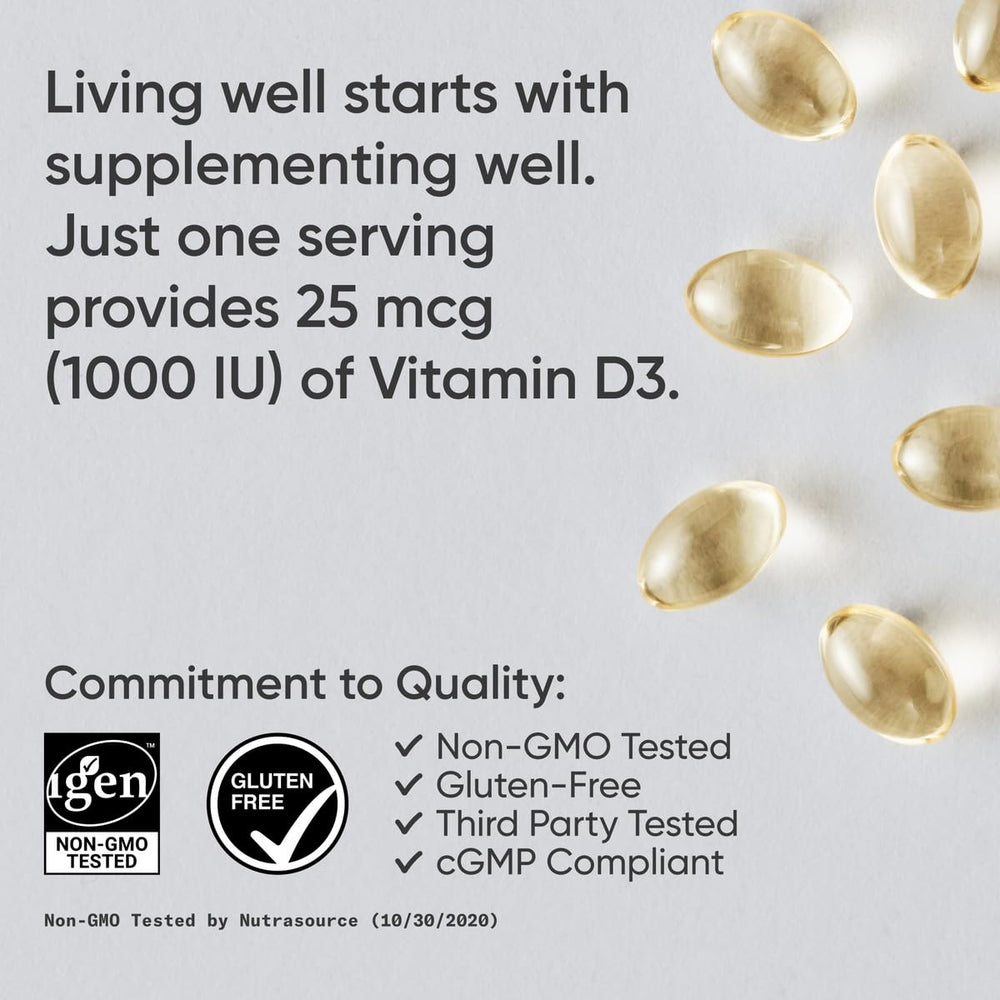 Third-party testing label on Sports Research Vitamin D3 bottle