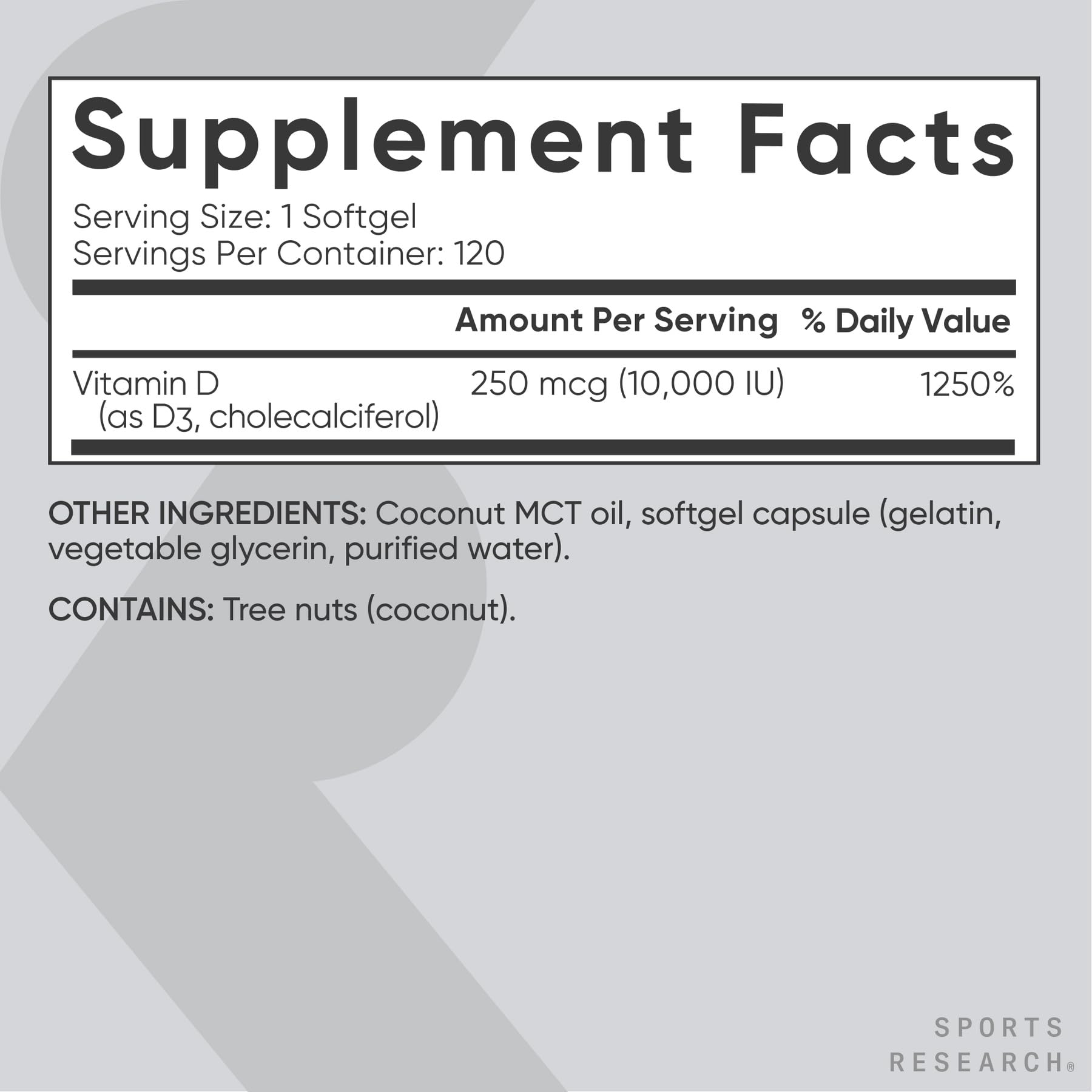 Sports Research Vitamin D3 production in a cGMP facility signals quality