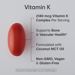 Sports Research Vitamin K Multi-Spectrum capsules closeup in vegan Plantgel for daily, vegan-friendly support
