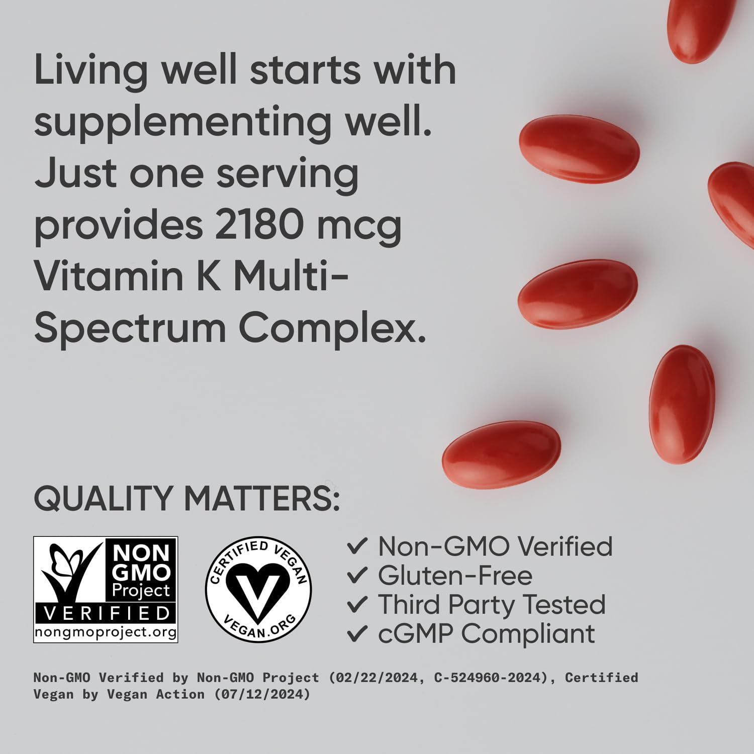 Sports Research Vitamin K Multi-Spectrum vegan Plantgel formula supports plant-based wellness