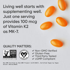 Sports Research Vitamin K2 MK-7 coconut MCT oil softgel visual for better uptake.