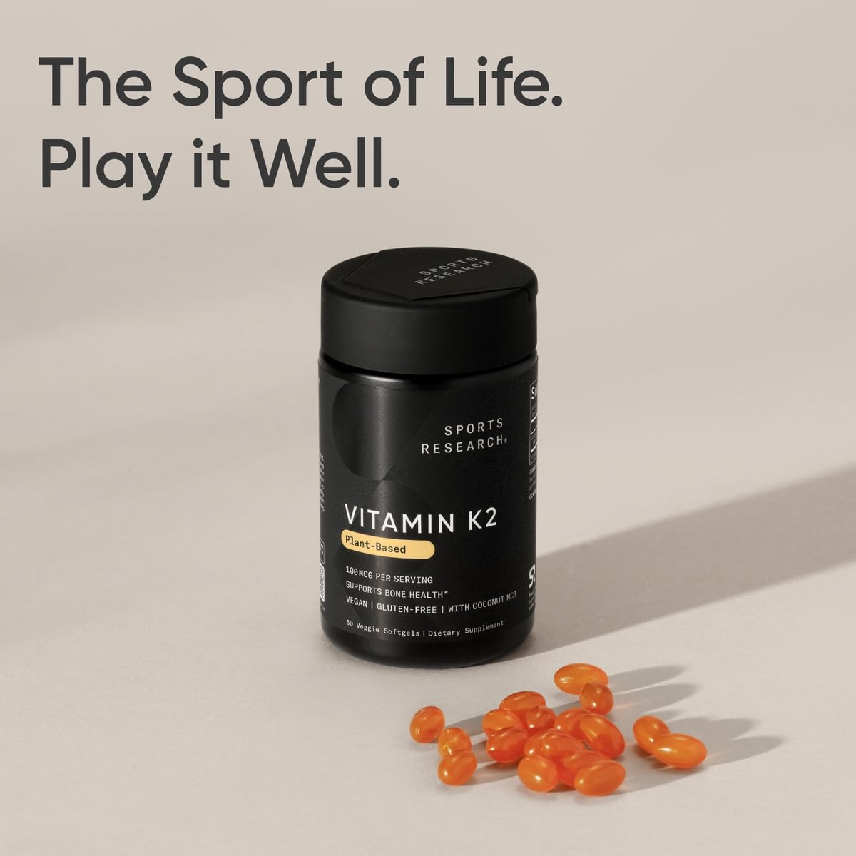 Sports Research Vitamin K2 MK-7 UV-barrier helps protect freshness.