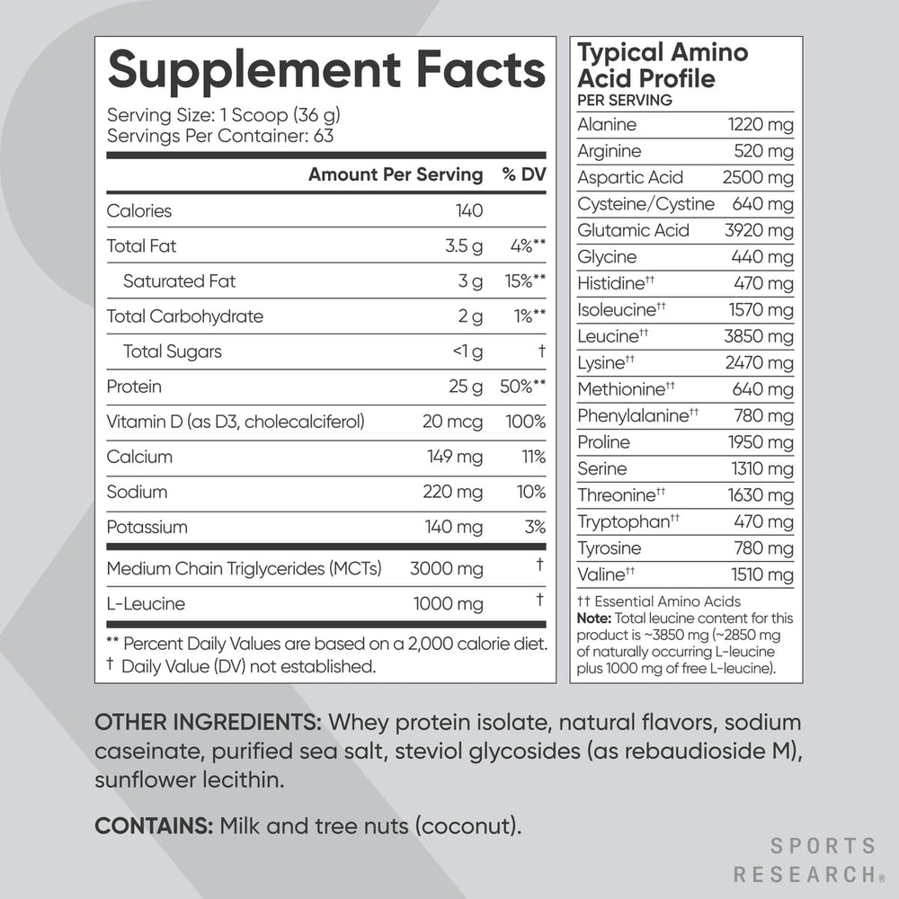 Sports Research Whey Protein Vanilla in coffee creamer illustrates versatile daily use