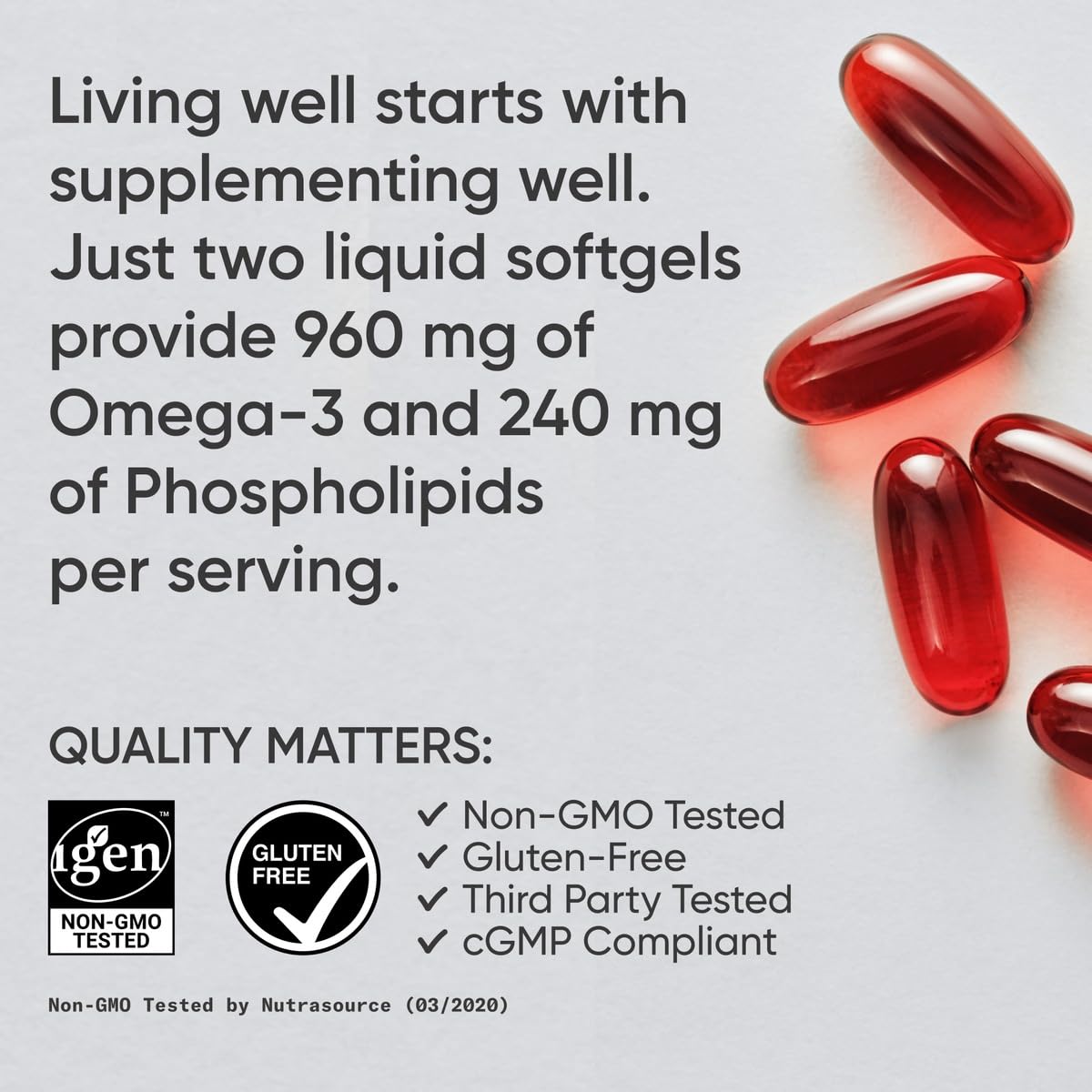 Sports Research wild sockeye salmon oil visual emphasizes diverse omega-3 sources.