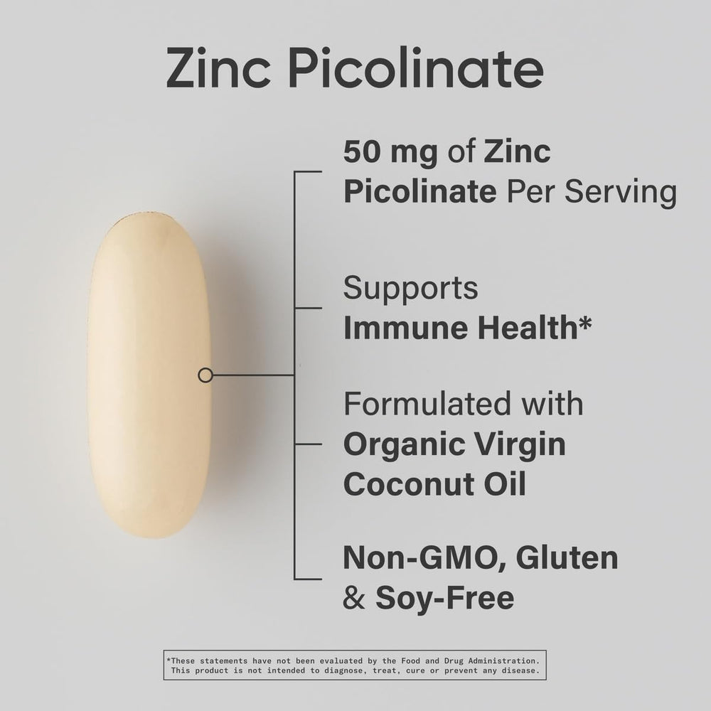 Sports Research zinc picolinate softgels closeup highlights easy-to-take capsule form.
