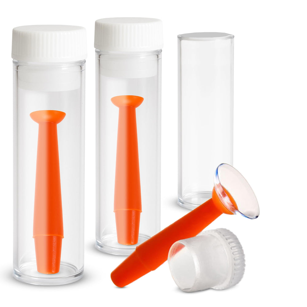 SPORTS WORLD VISION orange suction holder for hard lenses; secure grip on the go.