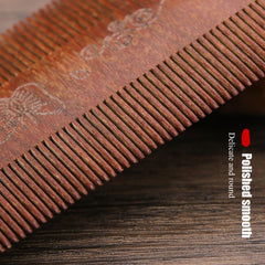 Spriedeger dandruff comb features top button for debris release during grooming.