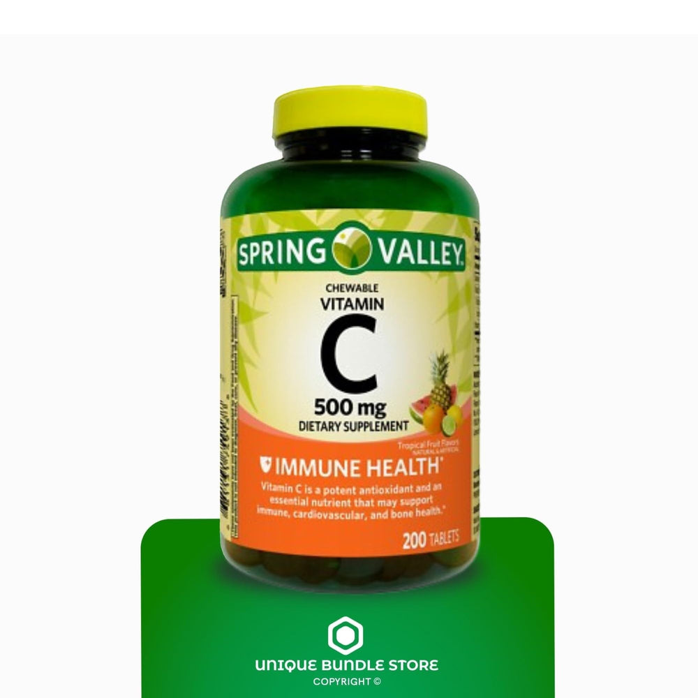 Spring Valley 7-day pill organizer included with vitamin C tablets