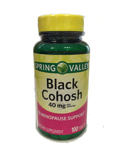 Spring Valley Black Cohosh 100-tablet bottle for menopause support