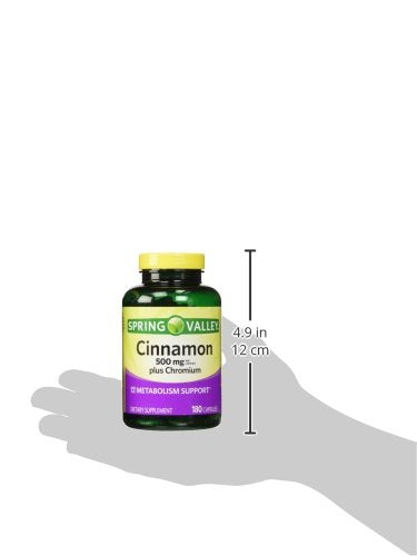 Spring Valley Cinnamon 500mg Plus Chromium with tea suggests easy daily integration.