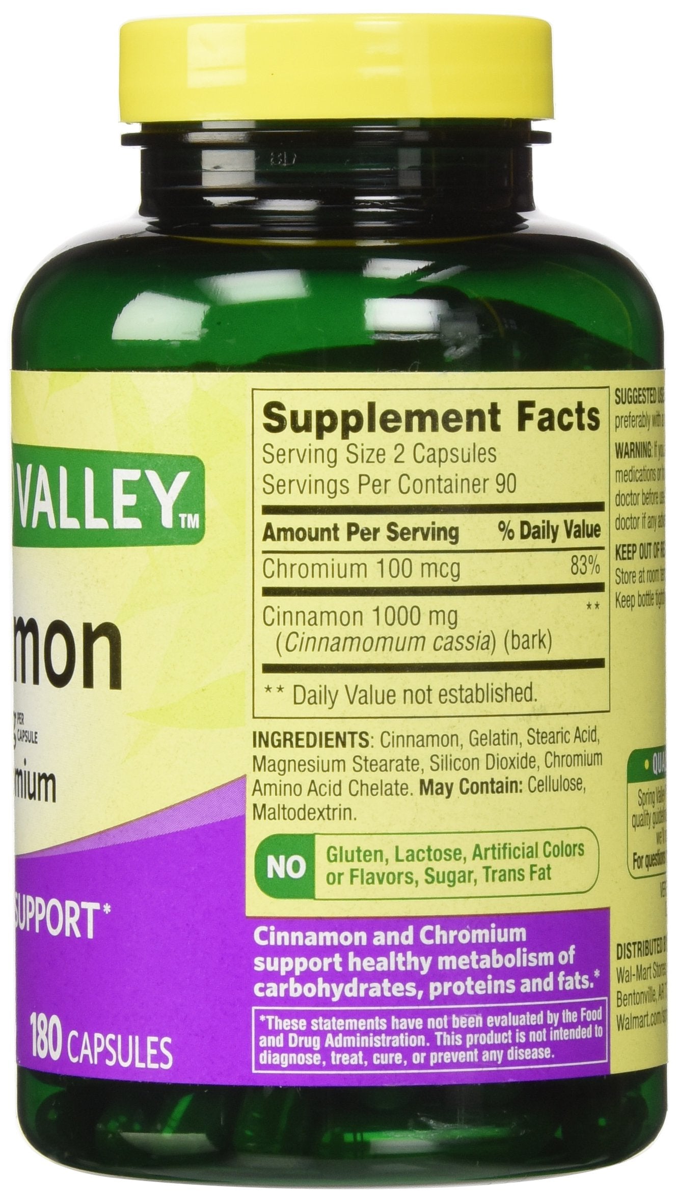Spring Valley Cinnamon 500mg Plus Chromium twin-pack side by side for convenient supplementation.