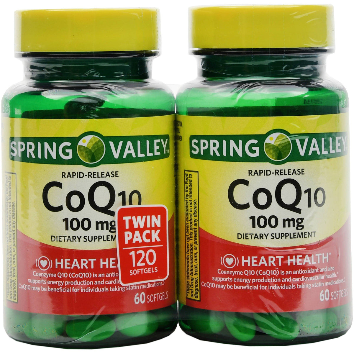 Spring Valley CoQ10 100mg bottle with label for energy and heart support