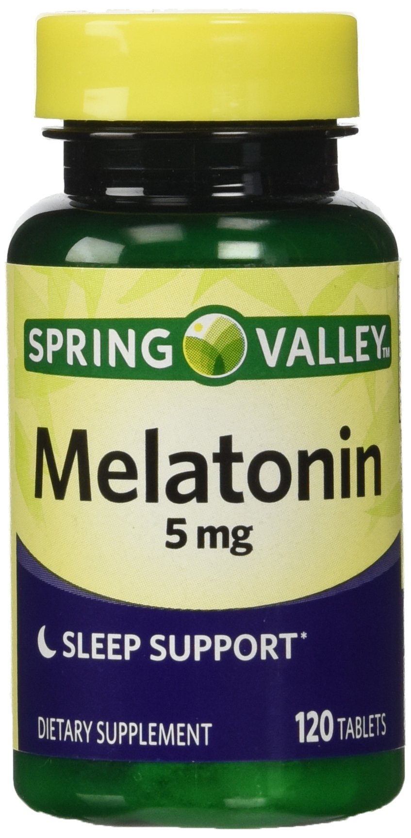 Spring Valley Melatonin 5mg twin-pack bottle supports regular sleep-wake patterns.