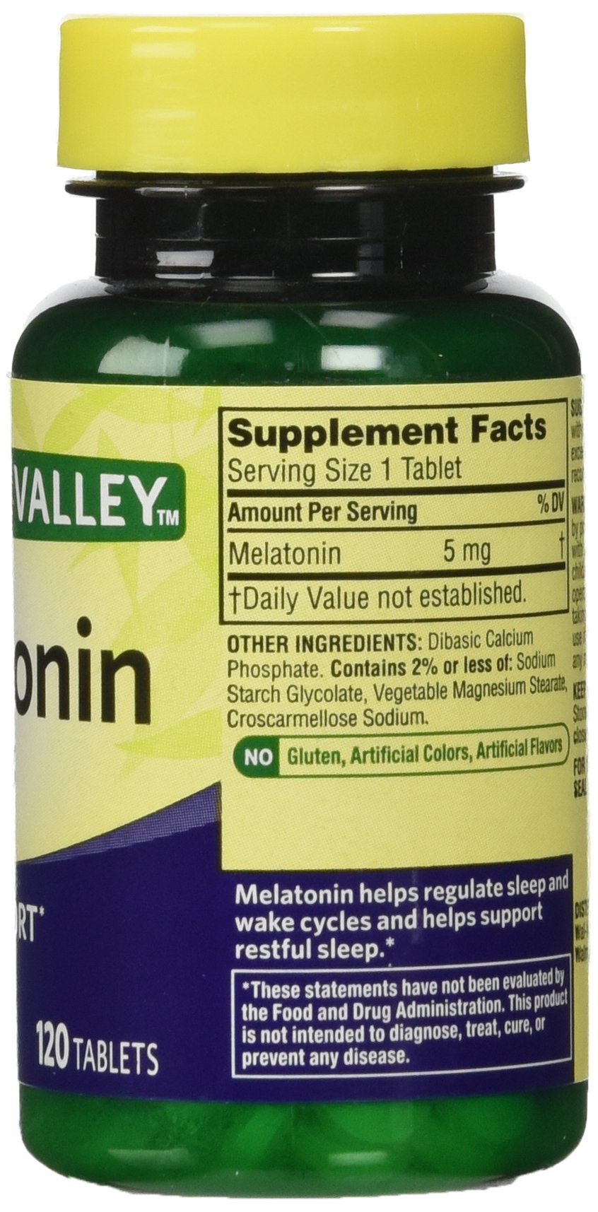 Spring Valley Melatonin 5mg tablets in a twin-pack for a simple nightly routine.
