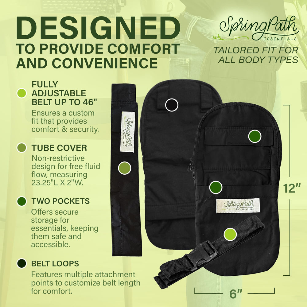SpringPath cover wraps around exposed tube under clothing for concealment.