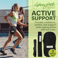 SpringPath adjustable belt supports hands-free wear up to 46 inches.