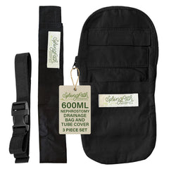 SpringPath Nephrostomy cover in black shields the bag for discreet daily wear.