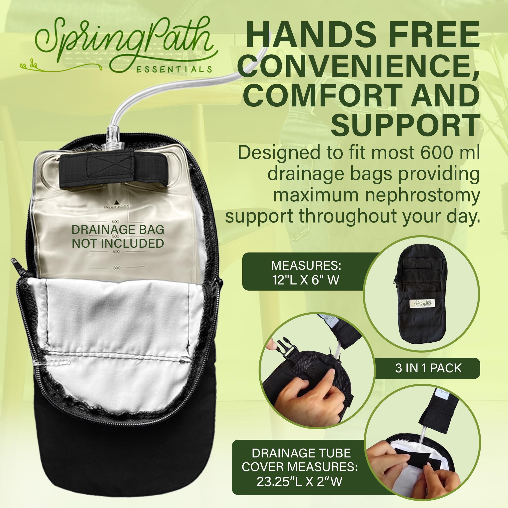 SpringPath nephrostomy cover features two pockets for essentials.