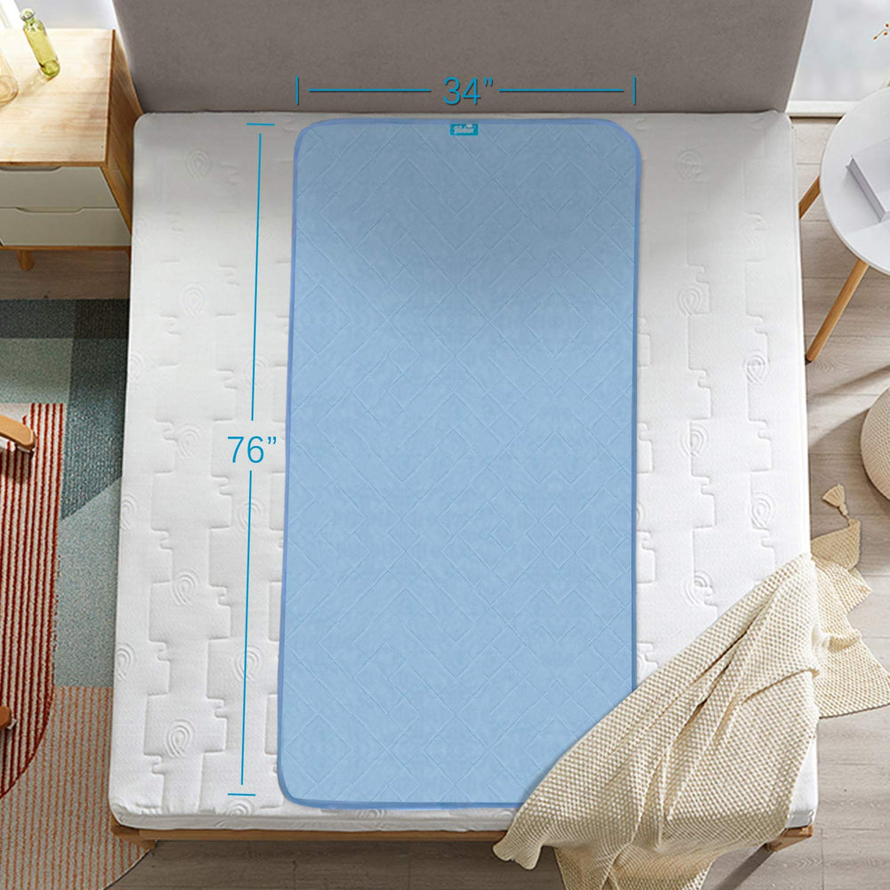 SPRINGSPIRIT bed pad protects wheelchair and car seats from moisture.