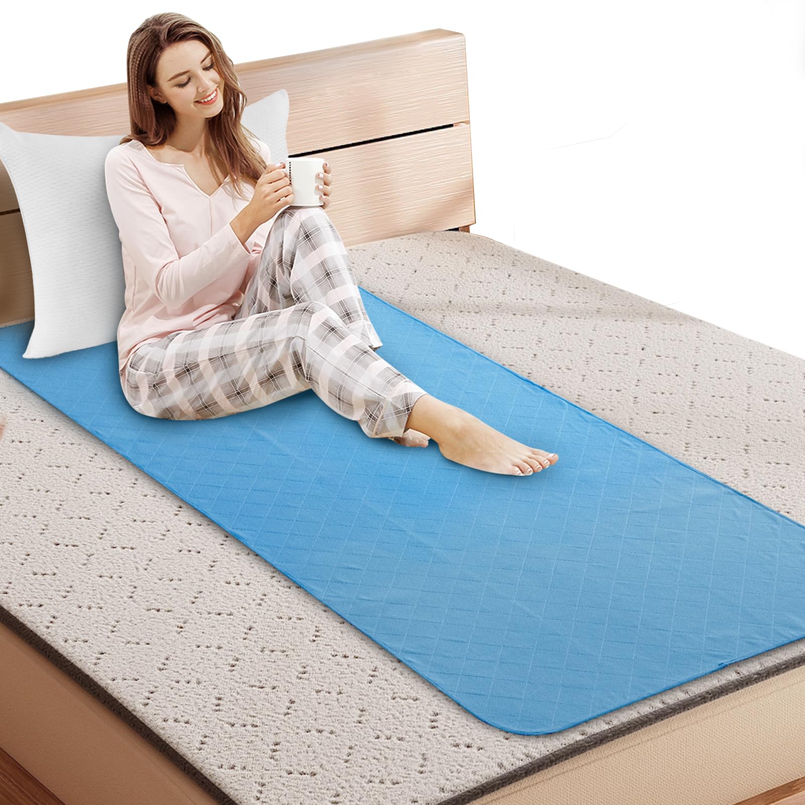 SPRINGSPIRIT hospital bed pad 76x34 with non-slip surface protects sheets.