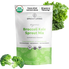 Sprout Living broccoli-kale sprout mix bottle pour for an easy greens boost