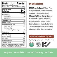 Epic Protein Chocolate Maca powder dissolving smoothly in a smoothie.