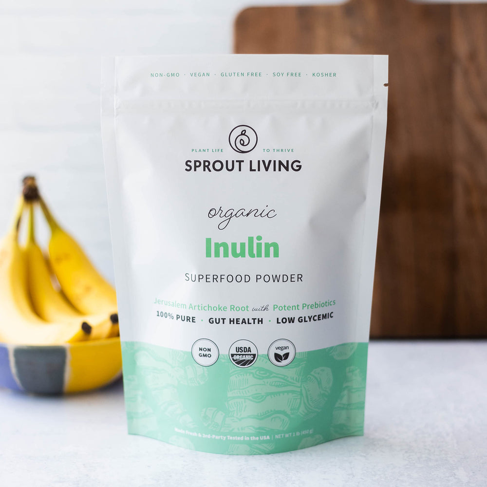 Sprout Living Inulin Powder scoop for easy daily intake