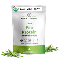 Sprout Living organic pea protein powder unflavored bottle for clean dairy-free protein