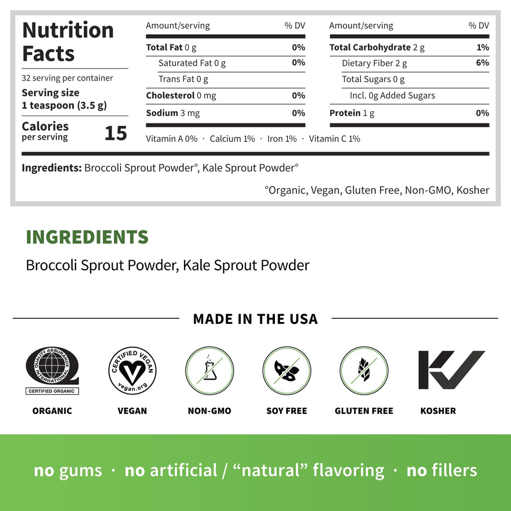 Sprout Living organic sprout mix packaging highlights organic, non-GMO ingredients