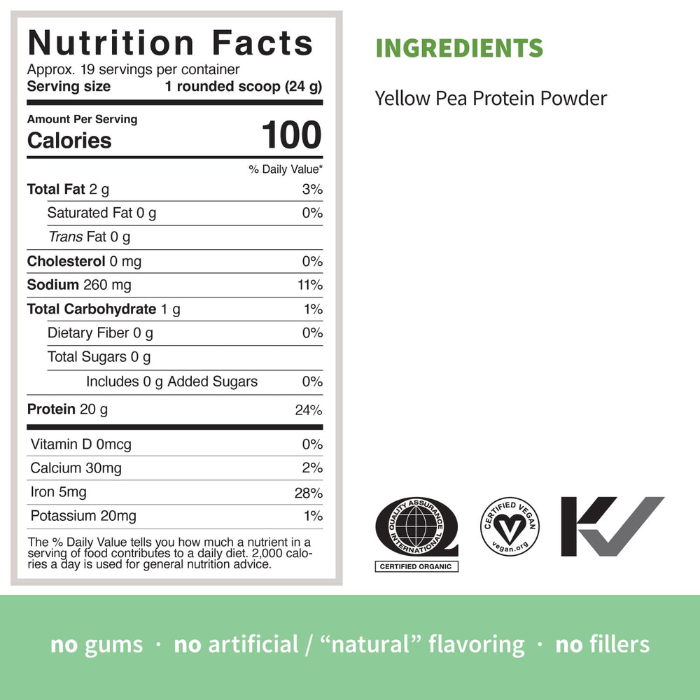 Sprout Living pea protein powder dairy-free label signals allergen-friendly option