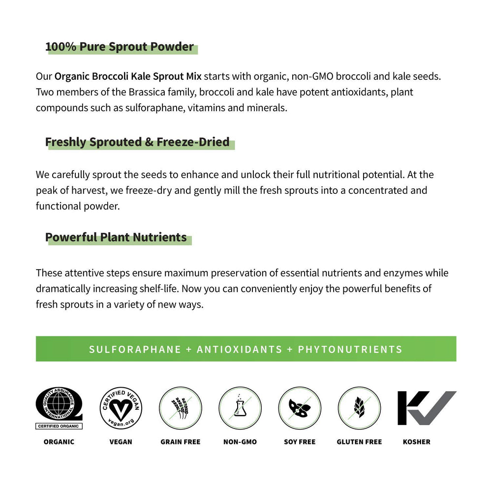 Sprout Living vegan non-GMO gluten-free label emphasizes purity