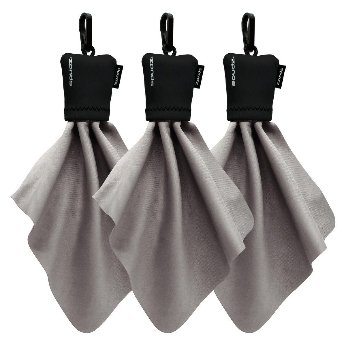 SPUDZ Classic microfiber lens cleaner with clip-on pouch for scratch-free optics.