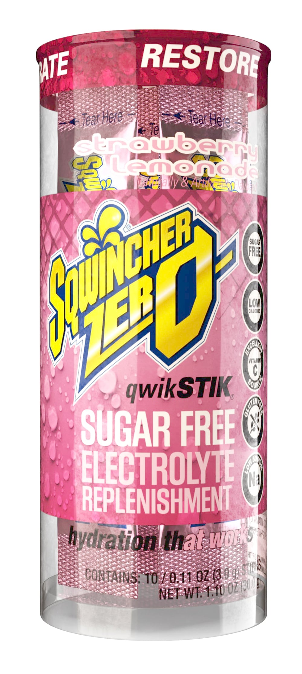 Sqwincher Zero Qwik Stik orange packet delivers tasty hydration on the go.