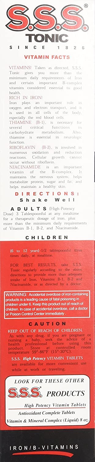 S.S.S. CO tonic liquid being poured demonstrates easy dosing.