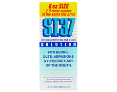 S&T INC ST 37 antiseptic solution bottle shown for minor wound care