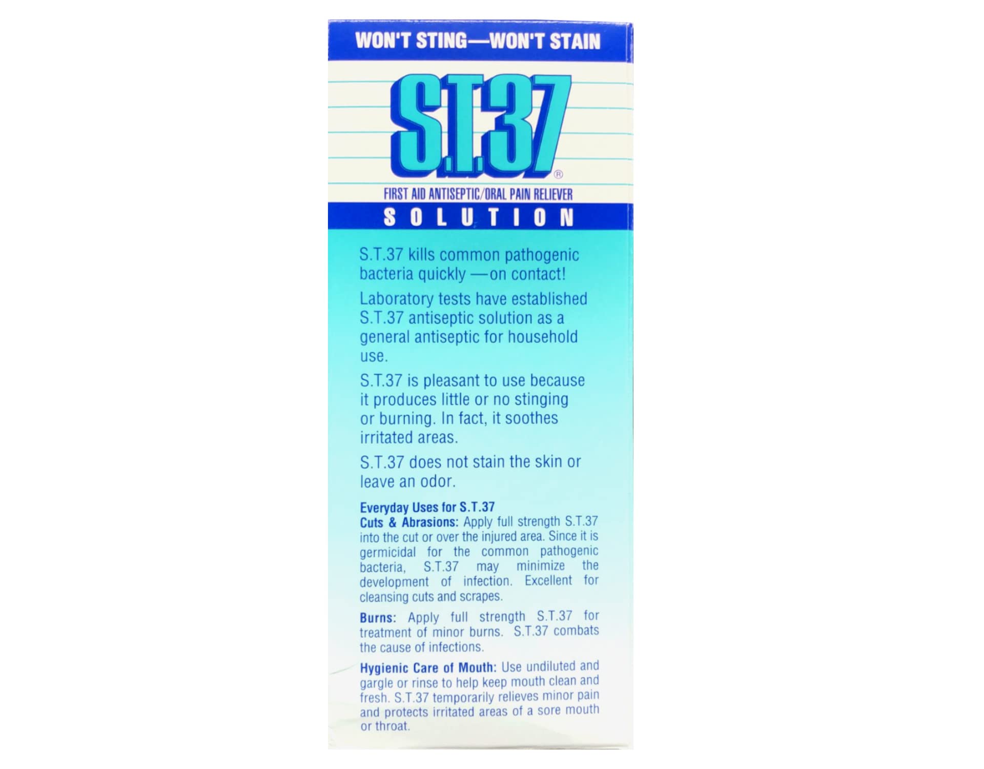 Pouring ST 37 antiseptic solution for external use on a minor cut