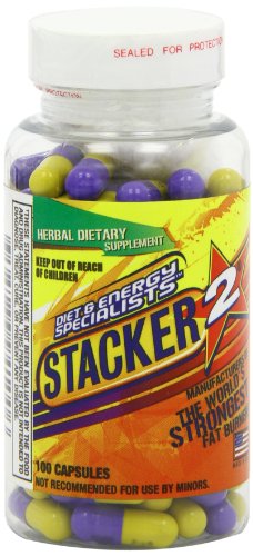 Stacker 2 Fat Burner ingredients list close-up, highlighting ephedra-free formula