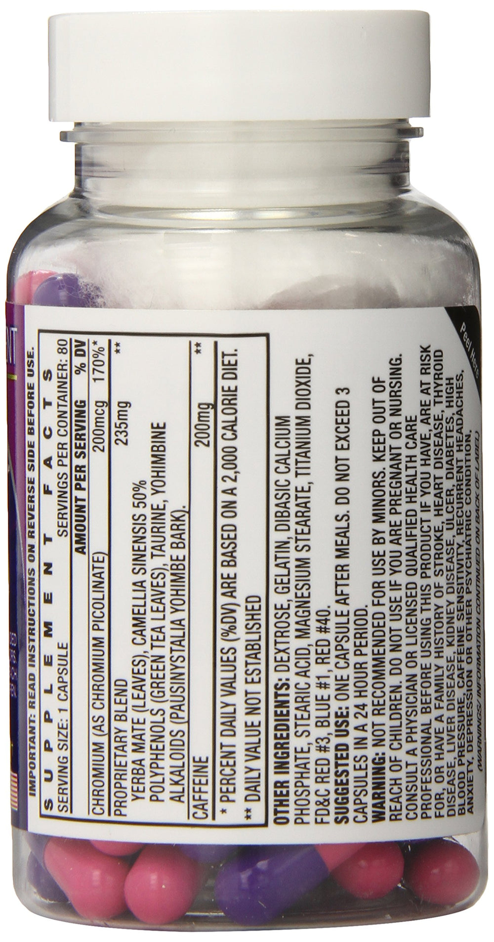 STACKER 2 Original Stacker 3 XPLC bottle back with supplement facts