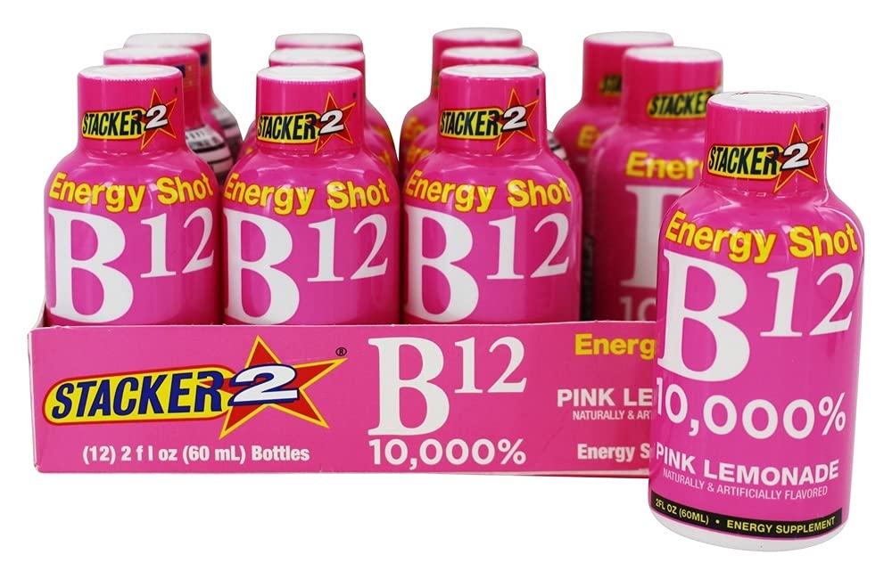 Stacker 2 Pink Lemonade shot bottle – portable energy on the go.