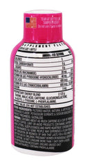 Stacker 2 Pink Lemonade shot label displays ingredients and caffeine info.