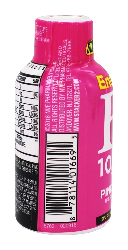 Stacker 2 Pink Lemonade shot pour shows ready-to-drink energy option.